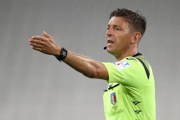 Juventus v Roma - Serie A - Allianz Stadium August 1, 2020, Turin, United Kingdom: The referee Gianluca Rocchi in his final appearance as in the top flight during the Serie A match at Allianz Stadium, Turin. Picture date: 1st August 2020. Picture credit should read: Jonathan Moscrop Sportimage Turin United Kingdom EDITORIAL USE ONLY Copyright: xx ZUMA-20200801_zaf_si1_148.jpg JonathanxMoscropx csmphototwo680414