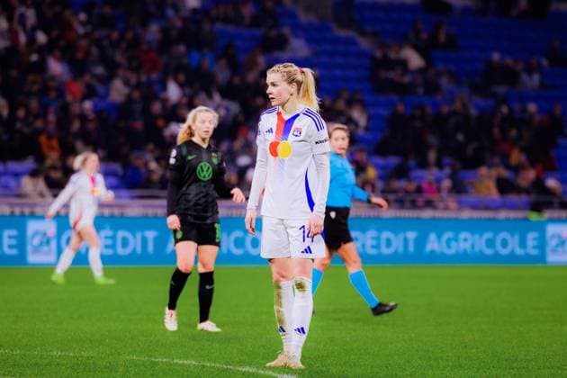 Lyon, France Ada Hegerberg (14 Olympique Lyonnais) in action during the UEFA Women?s Champions League game between Olympique Lyonnais and VfL Wolfsburg at Groupama Stadium in Lyon, France. (Pauline FIGUET SPP) Copyright: xPaulinexFIGUETx xSPPx spp-en-PaFiSp-PF_OLWOB1950