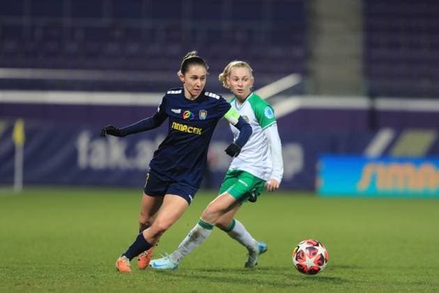 Vienna Austria, December 18th, 2024: Maria Mikolajova (7 SKN St Polten) in action during the UEFA Womens European Champions League match St Polten vs Hammarby at Viola Park Tom Seiss SPP (Tom Seiss SPP) Copyright: xTomxSeissx xSPPx spp-en-ToSeSp-20241217 St Polten vs Hammarby-6460