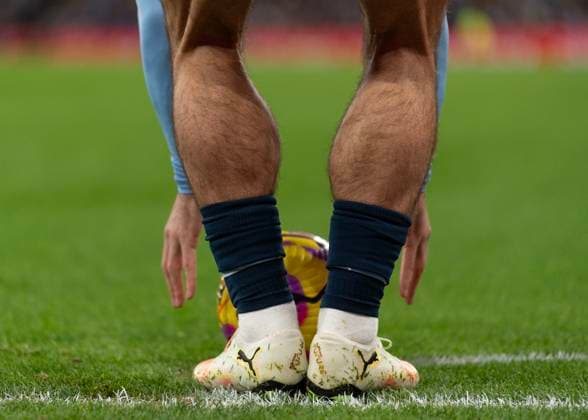 Manchester City FC v Manchester United, ManU FC - Premier League MANCHESTER, ENGLAND - DECEMBER 15: The calves and Puma boots of Jack Grealish during the Premier League match between Manchester City FC and Manchester United FC at Etihad Stadium on December 15, 2024 in Manchester, England. Jack Grealish Manchester Etihad Stadium England United Kingdom Copyright: xVisionhausx 776173030