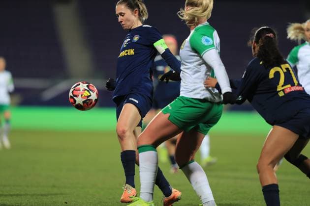 Vienna Austria, December 18th, 2024: Maria Mikolajova (7 SKN St Polten) in action during the UEFA Womens European Champions League match St Polten vs Hammarby at Viola Park Tom Seiss SPP (Tom Seiss SPP) Copyright: xTomxSeissx xSPPx spp-en-ToSeSp-20241217 St Polten vs Hammarby-6375