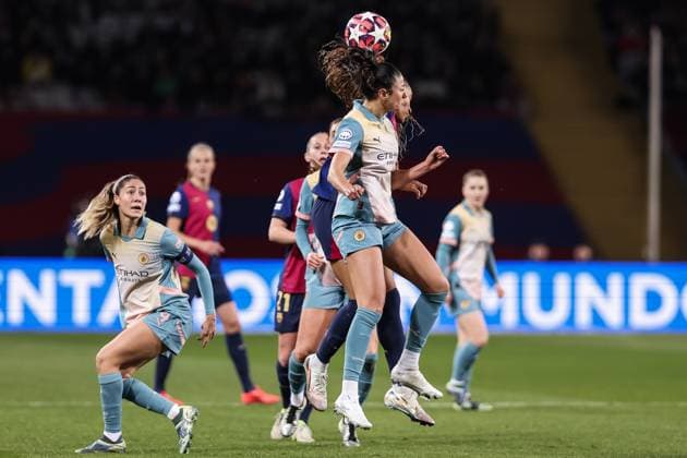 December 18, 2024, Barcelona, Barcelona, Spain: Leila Ouahabi of Manchester City FC in action during the UEFA WomenÃ¢â‚¬â ¢s Champions League Group Stage MD6, football match played between FC Barcelona, Barca and Manchester City FC at Estafi Olimpic Lluis Companys on December 18, 2024 in Barcelona, Spain. Barcelona Spain - ZUMAa181 20241218_zaa_a181_039 Copyright: xJavierxBorregox