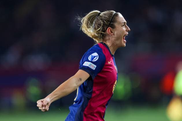 Sport Bilder des Tages Barcelona, Spain, December 18th 2024: Alexia Putellas (11 FC Barcelona, Barca celebrates after scoring during the UEFA Womens Champions League football match between FC Barcelona and Manchester City at the Estadi Olimpic Lluis Companys in Barcelona, Spain (Judit Cartiel SPP) Copyright: xJuditxCartielx xSPPx spp-en-JuCaSp-JUCA1986