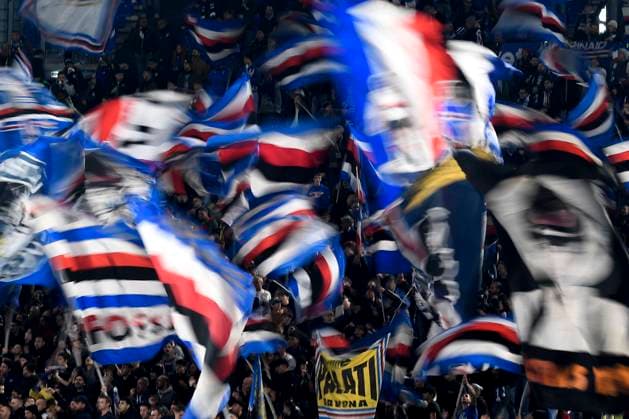 Sport Themen der Woche KW51 Sport Bilder des Tages Sampdoria fans wave flags during the Coppa Italia football match between AS Roma and UC Sampdoria at Olimpico stadium in Rome (Italy), December 18, 2024. AndreaxStaccioli