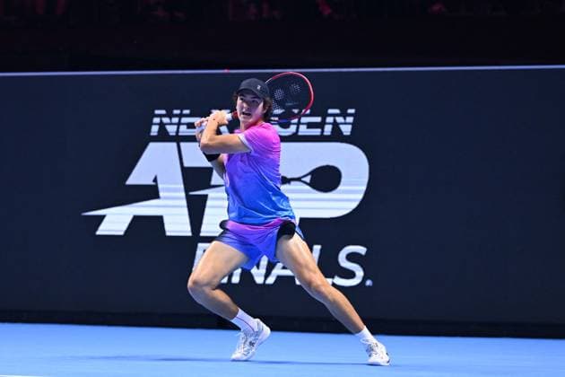 NextGen ATP, Tennis Herren Finals First Round - Jeddah Joao Fonseca (BRA) during his first round match at the 2024 NextGen ATP Finals in Jeddah, Saudi Arabia on December 18, 2024. Photo by Corinne Dubreuil ABACAPRESS.COM Jeddah Saudi Arabia  Copyright: xDubreuilxCorinne ABACAx