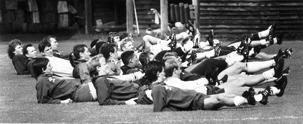 The England football team in training at Bisham Abbey for the final World Cup warm up match against Uruguay at Wembley England v Uruguay DMGTCHPDPICT000349144441