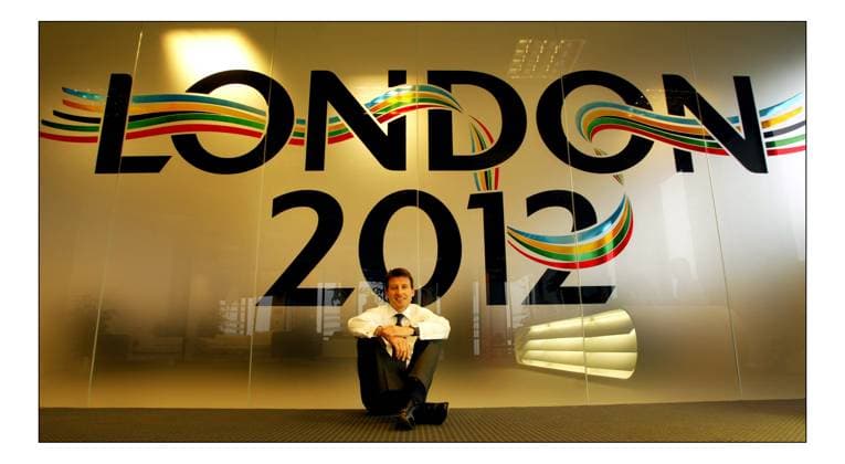 Sir Sebastian Coe Leading the campaign to bring the Olympics to London in 2012, in his office in Canary Warf pic David Sandison 10 2 2004 DMGTCHPDPICT000349688723