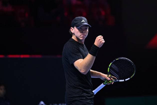 NextGen ATP, Tennis Herren Finals Second Round - Jeddah Alex Michelsen (USA) during his second round match at the 2024 NextGen ATP Finals in Jeddah, Saudi Arabia on December 19, 2024. Photo by Corinne Dubreuil ABACAPRESS.COM Jeddah  Copyright: xDubreuilxCorinne ABACAx