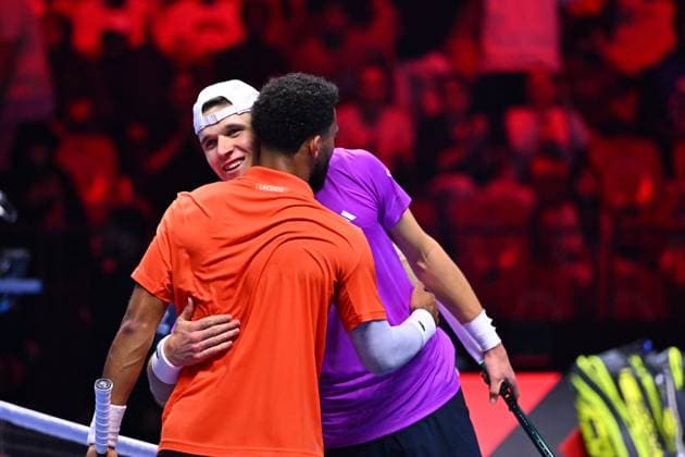 NextGen ATP, Tennis Herren Finals Second Round - Jeddah Arthur Fils (FRA) during his second round match at the 2024 NextGen ATP Finals in Jeddah, Saudi Arabia on December 19, 2024. Photo by Corinne Dubreuil ABACAPRESS.COM Jeddah Saudi Arabia  Copyright: xDubreuilxCorinne ABACAx