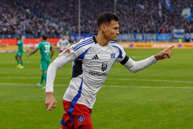 2 0 Davie Selke HSV Germany , Hamburg , Volksparkstadion , Football , 2 Bundesliga , Hamburger SV SpVgg Greuther Fürth