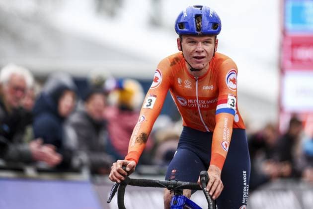 Dutch David Haverdings pictured in action during the men s U23 race at the World Cup cyclocross cycling event in Hulst, The netherlands, stage 5 (out of 12) of the UCI World Cup cyclocross competition, Saturday 21 December 2024. DAVIDxPINTENS  x108935069x