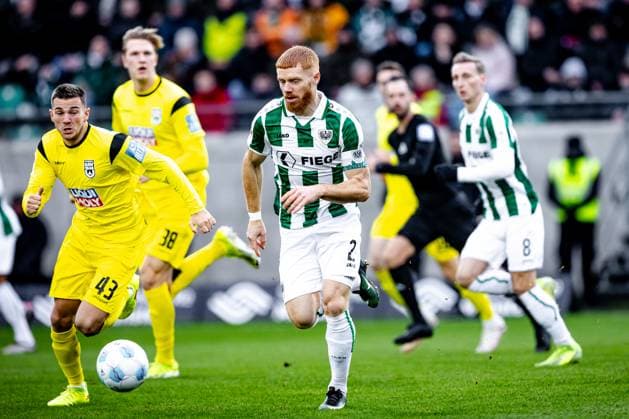 Soccer Men 2 Bundesliga 17 Matchday Season 2024 2025 SC Preußen Münster vs SSV Ulm 1846 Soccer 21 12 2024 43 Romario Rösch SSV Ulm 1846 Soccer , 2 Mikkel Kirkeskov SC Preußen Münster DFL regulations prohibit any use of photographs as image sequences and or quasi video Münster Preußenstadion Nordrheinwestfalen Germany