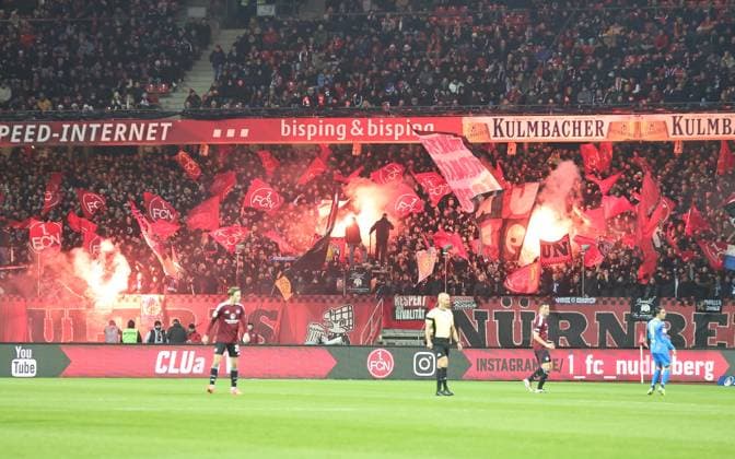 21 12 2024 Soccer season 2024 2025 2 Soccer Bundesliga 17 Matchday 1 FC Nürnberg FCN Club Eintracht Braunschweig EBS BTSV Sportfoto Zink DaMa xdaxmax DFL regulations prohibit any use of photographs as image sequences and or quasi video only for editorial use Symbolbild Symbolfoto Feature Impression Pyrotechnik Pyro Bengalfackel Bengalfackeln Rauch der Clubfan Clubfans FCN Fans Fans