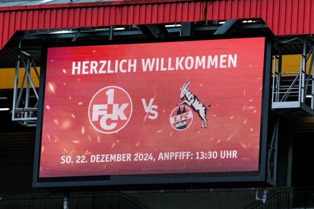 2 Fußball Bundesliga 1 FC Kaiserslautern 1 FC Köln 22 12 2024 Screen display Welcome 1 FC Kaiserslautern vs 1 FC Köln 2 Fußball Bundesliga, 1 FC Kaiserslautern 1 FC Köln, Kaiserslautern, Fritz Walter Stadion am 22 12 2024 DFL REGULATIONS PROHIBIT ANY USE OF PHOTOGRAPHS AS IMAGE SEQUENCES AND OR QUASI VIDEO Copyright: xBEAUTIFULxSPORTS Wunderlx