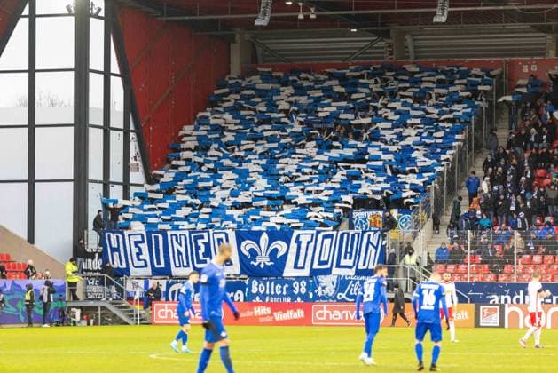 22 12 2024, Football, GER, Season, 2 Liga, Season 2024 2025, 17 Matchday, SSV Jahn Regensburg SV Darmstadt 98 Choreo of the fans from Darmstadt DFL REGULATIONS PROHIBIT ANY USE OF PHOTOGRAPHS AS IMAGE SEQUENCES AND OR QUASI VIDEO Regensburg Bayern Germany Jahnstadion Regensburg
