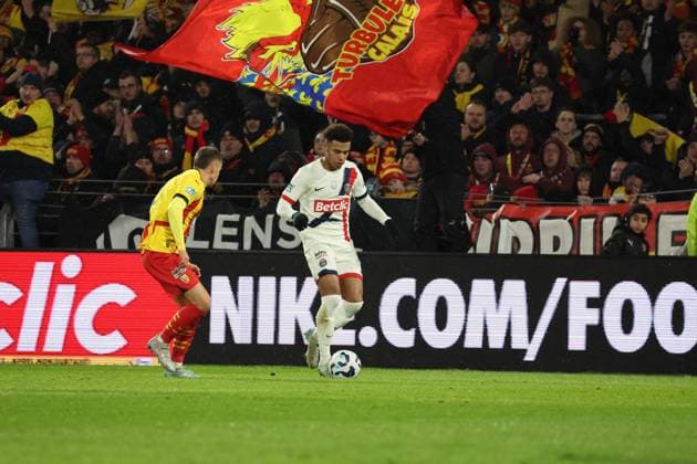 FOOTBALL : RC Lens vs Paris Saint-Germain - Coupe de France 32e de finale - 22 12 2024 DÃ sirÃ DOUE (PSG) lors du match RC Lens - Paris Saint-Germain, Coupe de France 32e de finale, stade Bollaert-Delelis, le 22 dÃ cembre 2024  Copyright: xLaurentxSANSONx xPsnewZx