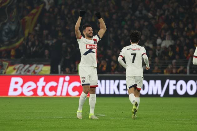FOOTBALL : RC Lens vs Paris Saint-Germain - Coupe de France 32e de finale - 22 12 2024 But du PSG de Goncalo RAMOS (PSG) lors du match RC Lens - Paris Saint-Germain, Coupe de France 32e de finale, stade Bollaert-Delelis, le 22 dÃ cembre 2024  Copyright: xLaurentxSANSONx xPsnewZx