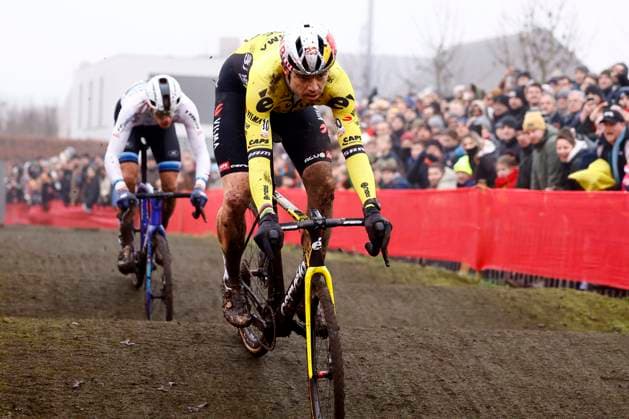 Exact Cross cyclocross Loenhout 2024 LOENHOUT, BELGIUM - DECEMBER 27 : Van Aert Wout (BEL) of Team Visma - Lease A Bike and Nys Thibau (BEL) of Baloise Trek Lions during the 5th leg of the Exact Cross cyclocross series 2024-2025 in Loenhout, Belgium, 27 12 2024 Loenhout Belgium  Copyright: xJanxDexMeuleneirx