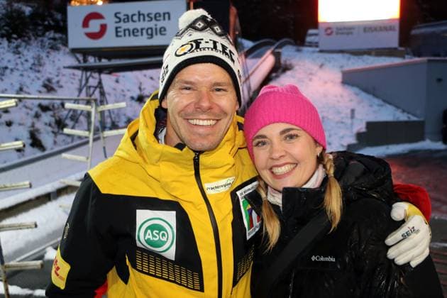 6.12.2024: Altenberg: Skeleton: Christopher Grotheer (GER) + Ehefrau Mary Ann *** 6 12 2024 Altenberg Skeleton Christopher Grotheer GER Wife Mary Ann
