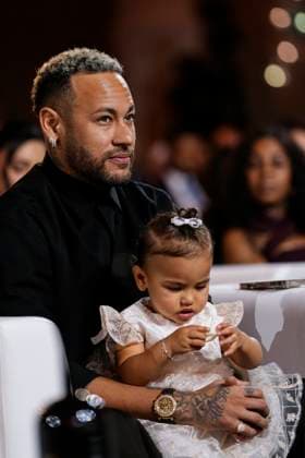 Neymar Jr with son during the Globe Soccer Awards 2025 - 15h edition. Dubai, UAE - December 27, 2024.  Copyright: xFabioxFerrari LaPressex