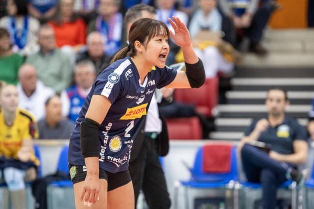Minami Yoshioka (VfB Suhl LOTTO Thueringen, 02) GER, Allianz MTV Stuttgart - VfB Suhl LOTTO Thueringen, Volleyball Bundesliga, VBL, Spielzeit 2024 2025, 28.12.2024 GER, Allianz MTV Stuttgart - VfB Suhl LOTTO Thueringen, Volleyball Bundesliga, VBL, Spielzeit 2024 2025, 28.12.2024 Stuttgart Copyright: xSandyxDinkelackerx EP_SDR