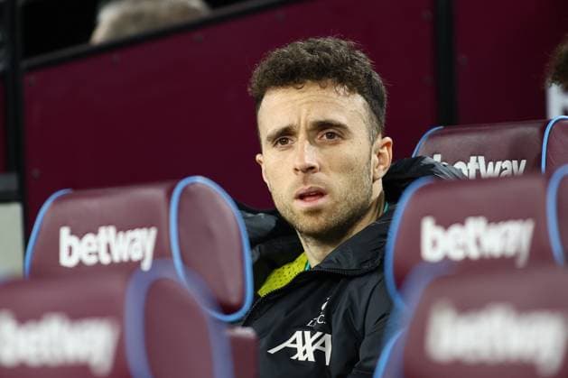 London, England, December 29th 2024: Diogo Jota (20 Liverpool) sits on the bench during the Premier League match between West Ham United and Liverpool at London Stadium in London, England (Alexander Canillas SPP) Copyright: xAlexanderxCanillas SPPx spp-en-AlCa-9U2A0580