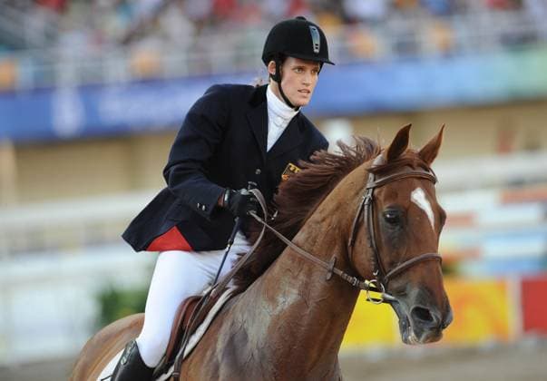 BEIJING OLYMPICS Lena Schoneborn of Germany competes in the show jumping portion of the Modern pentathlon, moderner Fünfkampf on Friday, August 22, 2008, in the Games of the XXIX Olympiad in Beijing, China. (Abaca Press MCT) BEIJING CHN EDITORIAL USE ONLY Copyright: xx AbacaxPressx krtphotoslive318665