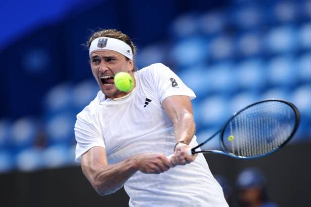 Sport Themen der Woche KW01 Sport Bilder des Tages TENNIS UNITED CUP PERTH, Alexander Zverev of Germany in action against Zhizhen Zhang of China during their group stage match of the 2025 United Cup at RAC Arena in Perth, Monday, December 30, 2024. ( NO ARCHIVING, EDITORIAL USE ONLY, NO USE IN BOOKS WITHOUT CONSENT PERTH WESTERN AUSTRALIA AUSTRALIA WANGARA  Copyright: xRICHARDxWAINWRIGHTx 20241230180374896544