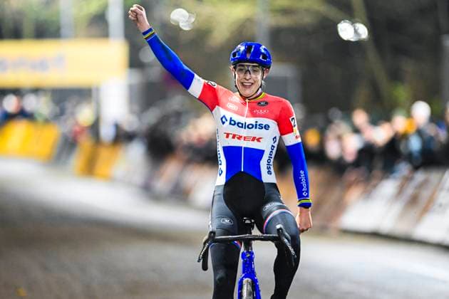2024 Superprestige Cyclocross Diegem DIEGEM, BELGIUM - DECEMBER 30 : Brand Lucinda (NED) of Baloise Trek Lions celebrating her victory during the 6th leg of the 2024 - 2025 Telenet Superprestige cyclocross women elite race the evening cross of Diegem on December 30, 2024 in Diegem, Belgium, 30 12 2024 Diegem Belgium  Copyright: xNicoxVereeckenx