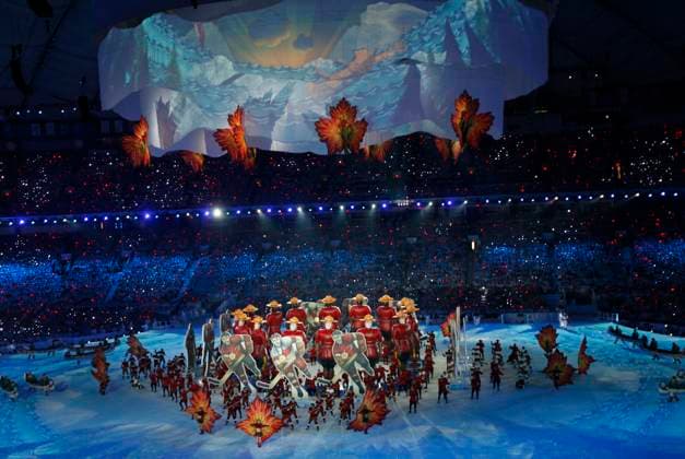 OLYMPICS -- OPENING CEREMONY Symbols of Canada are part of the Made in Canada segment during the Closing Ceremony of the 2010 Winter Olympics on Sunday, February 28, 2010, in Vancouver, British Columbia. (George Bridges MCT) VANCOUVER BC CAN EDITORIAL USE ONLY Copyright: xx 1085269 GeorgexBridgesx krtphotoslive403350
