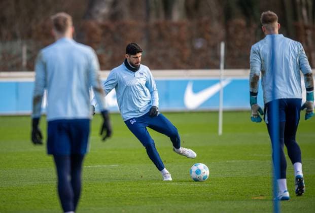 Soccer, Men, Season 2024 25, 2 Bundesliga, Hertha BSC, Training, Andreas Bouchalakis Hertha BSC , 02 01 2025, Copyright: xSebastianxRäppold MatthiasxKochx
