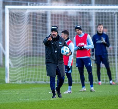 Soccer, Men, Season 2024 25, 2 Bundesliga, Hertha BSC, Training, Coach Cristian Fiel Hertha BSC , 02 01 2025, Copyright: xSebastianxRäppold MatthiasxKochx