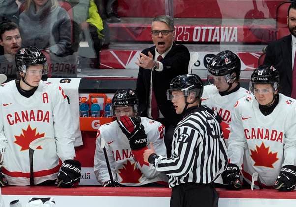 January 2, 2025, Ottawa, On, CANADA: Canada head coach Dave Cameron reacts as forward Cole Beaudoin is given a 5 minute penalty during first period IIHF World Junior Hockey Championship quarterfinal action against Czechia, in Ottawa, Thursday, Jan. 2, 2025. Canada News - January 2, 2025  - ZUMAc35_ 20250102_zaf_c35_060 Copyright: xAdrianxWyldx