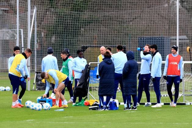 DEU, DFL, 2 FBL Hertha BSC, Training, 03 01 2025, Sportforum, Berlin, DEU, DFL, 2 FBL Hertha BSC, Training, im Bild Hertha Spielerkreis DFL regulations prohibit any use of Photographs as image sequences and or quasi video Foto Juergen Engler nordphoto GmbH nordphotoxGmbHx xEngler nph00076