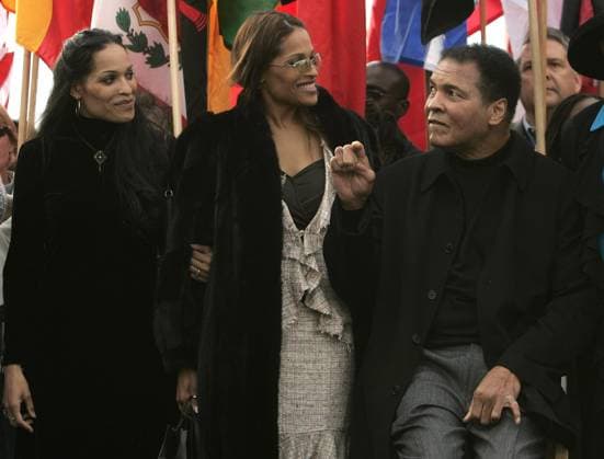 Obituary for Muhammad Ali Muhammad Ali, right, spends time with his daughters, Jamillah, left, and Rasheeda, at the dedication of the Muhammad Ali Center in Louisville, Ky., on November 20, 2005. Muhammad Ali died on Friday, June 3, 2016, at 74. (Mark Cornelison Lexington Herald-Leader TNS) GULFPORT MS USA EDITORIAL USE ONLY Copyright: xx 1185712 MARKxCORNELISONx krtphotoslive754863