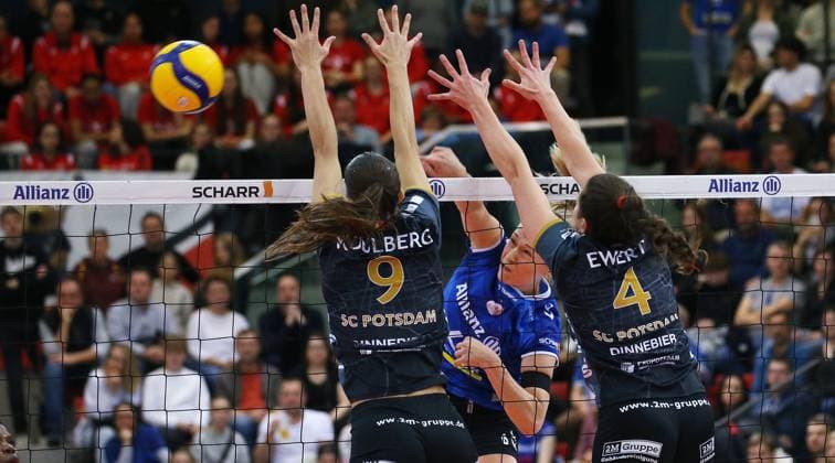 BAU 04 01 2025 Stuttgart Volleyball Allianz MTV Stuttgart vs SC Potsdam, Toni Stautz Stuttgart, center