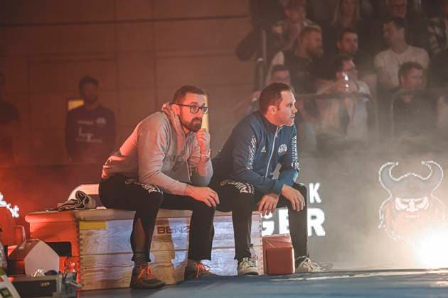 Semi-final Wrestling Bundesliga KSC Hösbach vs SC Siegfried Kleinostheim The coaches of KSC Hösbach Mario Wohlfahrt and Bengt Trageser during the semi-final match of the German Team Championship between KSC Hösbach and SC Siegfried Kleinostheim in the Birtat Wrestling Bundesliga on 04 01 2025 in Elsenfeld, Germany
