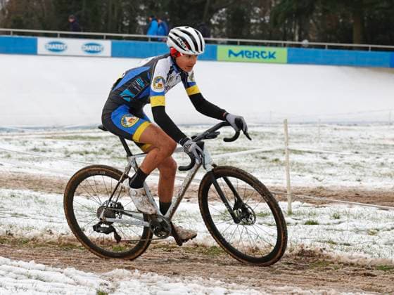 05 01 2025 7 Darmstadt cross race at the racecourse and 5 run Elektroland24 de Cyclocross Cup here youth male U17 Amon ROTHE 216 Skiclub Furtwangen Winner Winner Darmstadt Hesse Germany