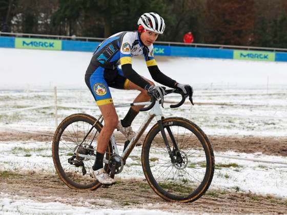 05 01 2025 7 Darmstadt cross race at the racecourse and 5 run Elektroland24 de Cyclocross Cup here youth male U17 Amon ROTHE 216 Skiclub Furtwangen Winner Winner Darmstadt Hesse Germany
