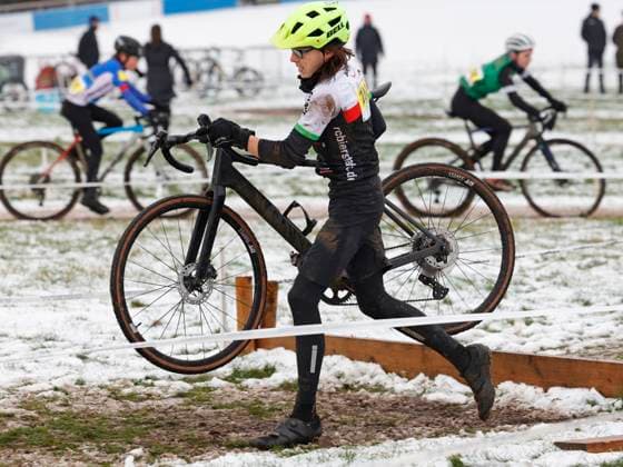 05 01 2025 7 Darmstädter Crossrennen an der Radrennbahn und 5 Lauf Elektroland24 de Cyclocross Cup hier Jugend männlich U17 Valentin MARQUARDT 222 RC Bierstadt Darmstadt Hessen Germany