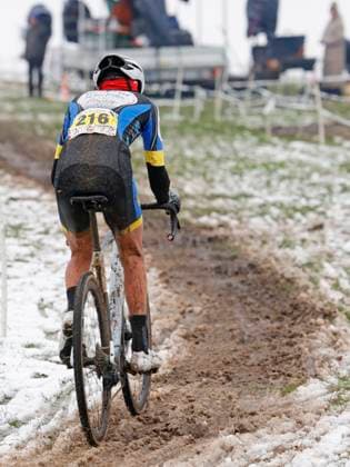 05 01 2025 7 Darmstadt cross race at the Radrennbahn and 5 run Elektroland24 de Cyclocross Cup here youth male U17 Amon ROTHE 216 Skiclub Furtwangen winner winner back view back view Darmstadt Hesse Germany