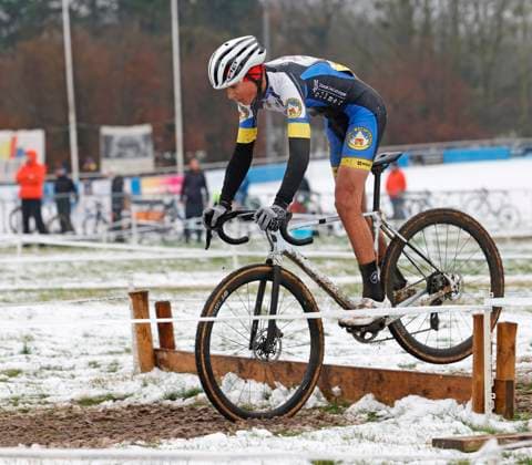 05 01 2025 7 Darmstadt cross race at the racecourse and 5 run Elektroland24 de Cyclocross Cup here youth male U17 Amon ROTHE 216 Skiclub Furtwangen Winner Winner Darmstadt Hesse Germany