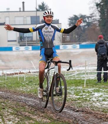 05 01 2025 7 Darmstadt cross race at the racecourse and 5 run Elektroland24 de Cyclocross Cup here youth male U17 Amon ROTHE 216 Skiclub Furtwangen Winner Winner Darmstadt Hesse Germany