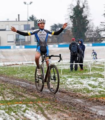 05 01 2025 7 Darmstadt cross race at the racecourse and 5 run Elektroland24 de Cyclocross Cup here youth male U17 Amon ROTHE 216 Skiclub Furtwangen Winner Winner Darmstadt Hesse Germany