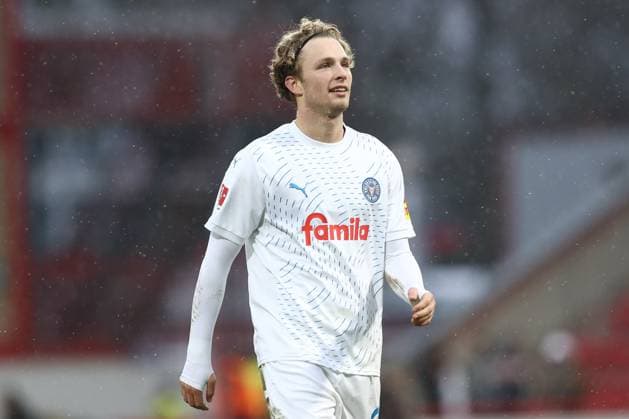 05 01 2025, xtgx, Soccer 1 Bundesliga, 1 FC Union Berlin Holstein Kiel emspor, v l Fiete Arp Kiel, 20 DFL DFB REGULATIONS PROHIBIT ANY USE OF PHOTOGRAPHS as IMAGE SEQUENCES and or QUASI VIDEO Berlin