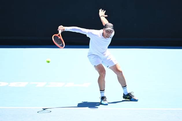 TENNIS AUSTRALIAN OPEN QUALIFYING, Jozef Kovalik of Slovakia in action during their mens qualifying singles match between Bernard Tomic of Australia and Jozef Kovalik of Slovakia for the Australian Open tennis tournament at Melbourne Park in Melbourne, Tuesday, January 7, 2025. ( NO ARCHIVING, EDITORIAL USE ONLY, NO USE IN BOOKS WITHOUT CONSENT MELBOURNE VICTORIA AUSTRALIA  Copyright: xJAMESxROSSx 20250107113220120191