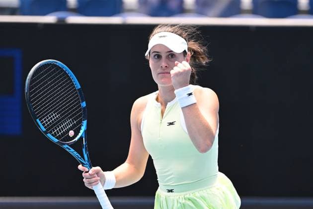 TENNIS AUSTRALIAN OPEN QUALIFYING, Kimberly Birrell of Australia reacts after defeating Sara Saito of Japan in their womens qualifying singles match between Kimberly Birrell of Australia and Sara Saito of Japan for the Australian Open tennis tournament at Melbourne Park in Melbourne, Tuesday, January 7, 2025. ( NO ARCHIVING, EDITORIAL USE ONLY, NO USE IN BOOKS WITHOUT CONSENT MELBOURNE VICTORIA AUSTRALIA  Copyright: xJAMESxROSSx 20250107162946408941