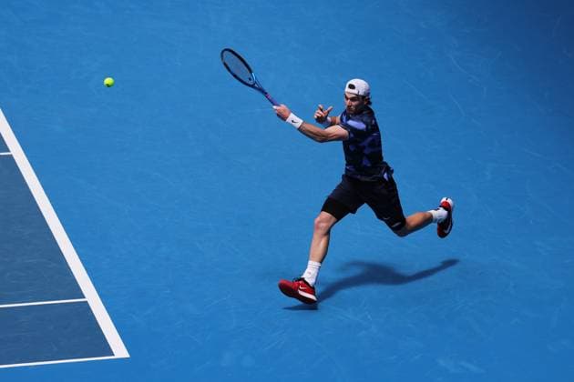 Jack Draper of Great Britain hits a forehand during a practice session Australian Open, Tuesday Previews, Tennis, Melbourne Park, Melbourne, Australia - 07 Jan 2025  Copyright: xRachelxBach Shutterstockx 15078714aa