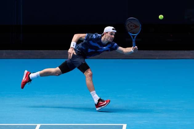 Jack Draper of Great Britain hits a forehand during a practice session Australian Open, Tuesday Previews, Tennis, Melbourne Park, Melbourne, Australia - 07 Jan 2025  Copyright: xRachelxBach Shutterstockx 15078714t