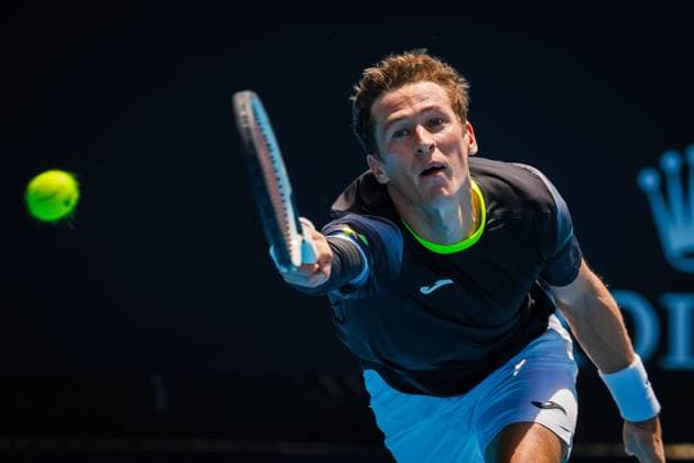 Belgian Kimmer Coppejans pictured during a men s qualifying singles first round game between Belgian Coppejans and French Martineau, at the Australian Open Grand Slam tennis tournament, Tuesday 07 January 2025 in Melbourne Park, Melbourne, Australia. The 2024 edition of the Australian Grand Slam takes place from January 14th to January 28th. Coppejans won 2-6, 7-6, 6-1. PATRICKxHAMILTON  x109856582x